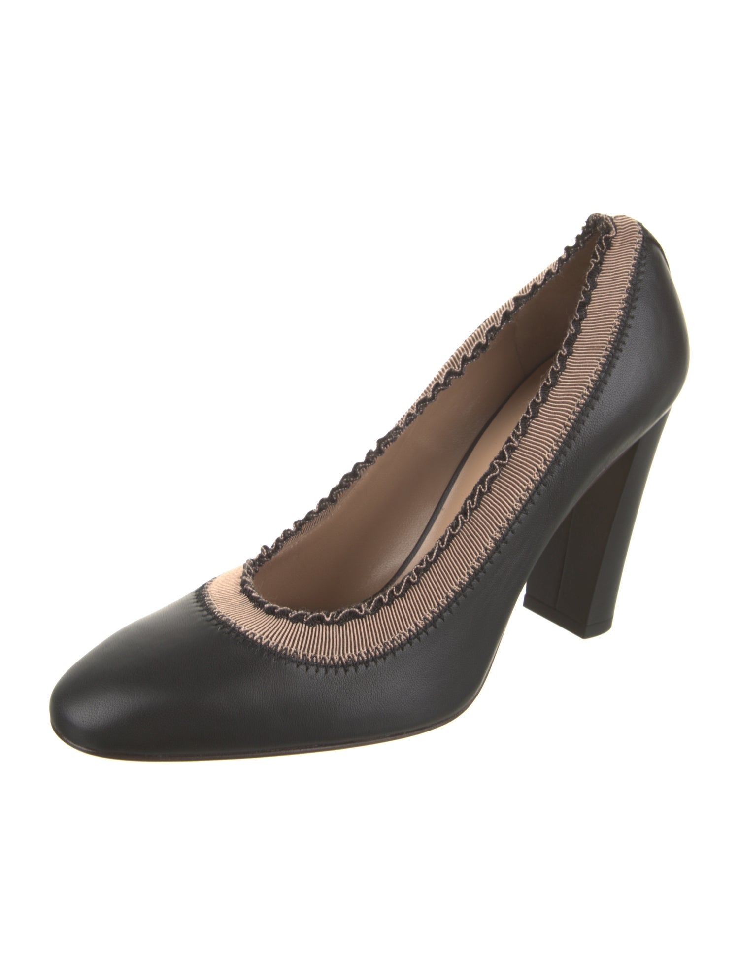 Ulla Johnson Leather Ruffle Embellishment Pumps